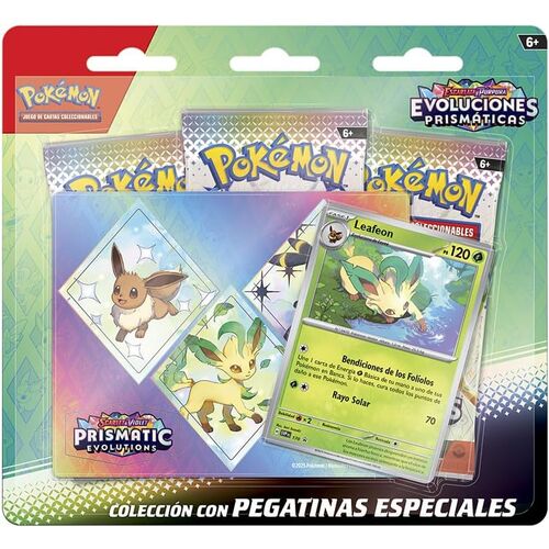 Blister juego cartas coleccionables Tech Sticker Collection Evoluciones Prismaticas Pokemon español surtido