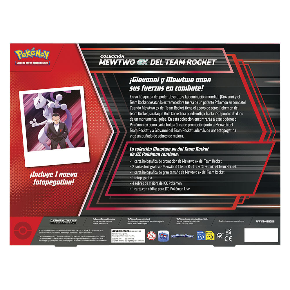 Blister juego cartas coleccionables Mewtwo ex del Team Rocket español Pokémon TCG