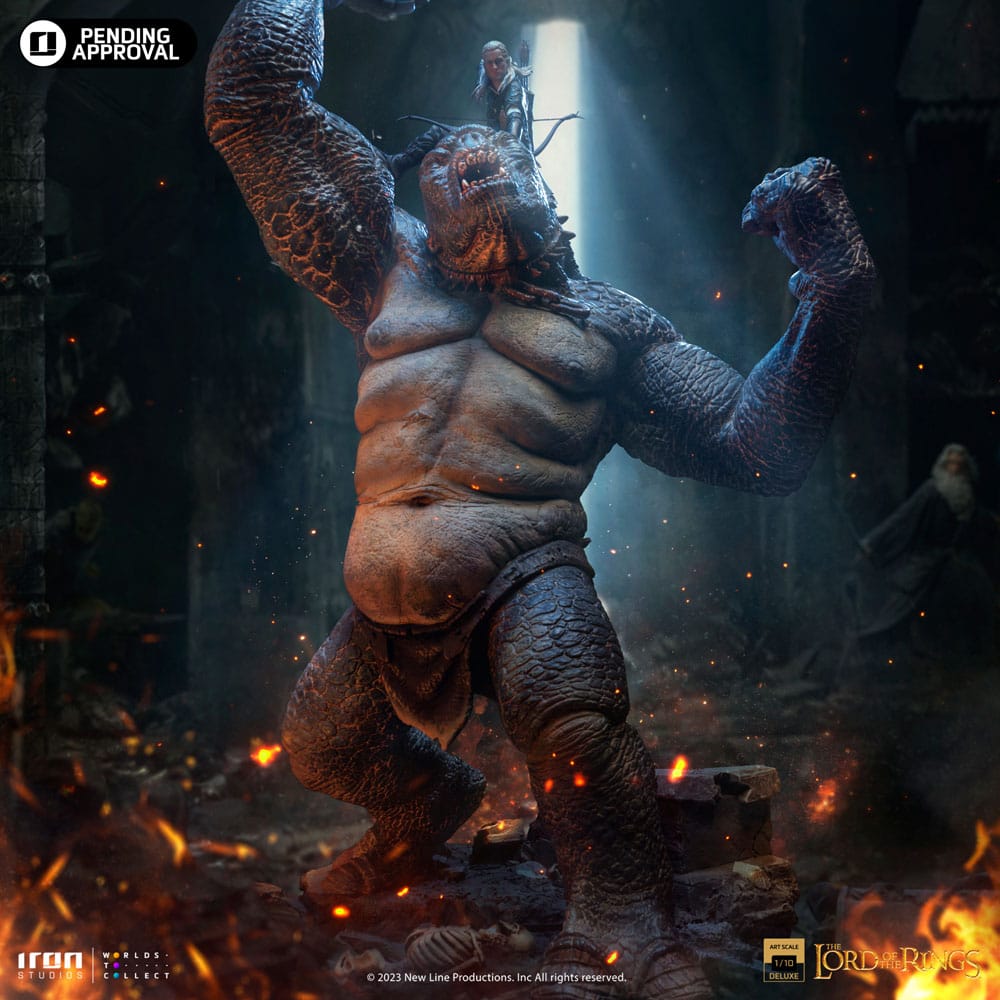 El Señor de los Anillos Estatua 1/10 Deluxe Art Scale Cave Troll and Legolas Iron Studios