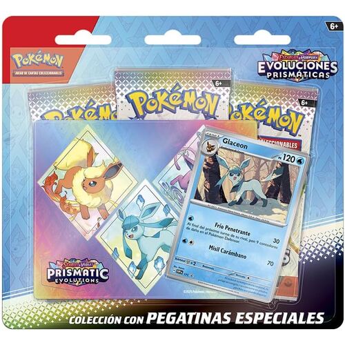 Blister juego cartas coleccionables Tech Sticker Collection Evoluciones Prismaticas Pokemon español surtido