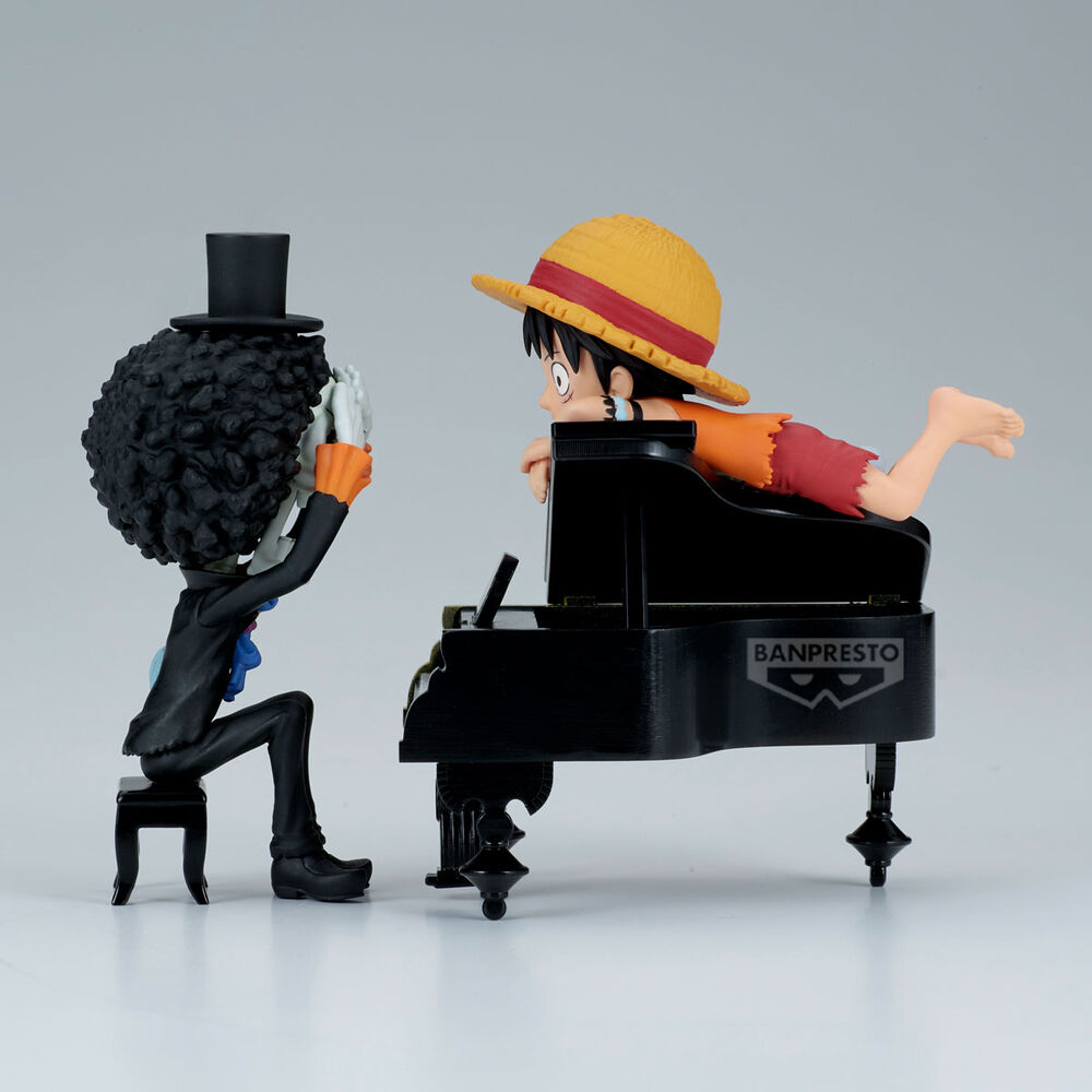 Figura Luffy & Brook Word Collectable Stories One Piece 8cm BANPRESTO