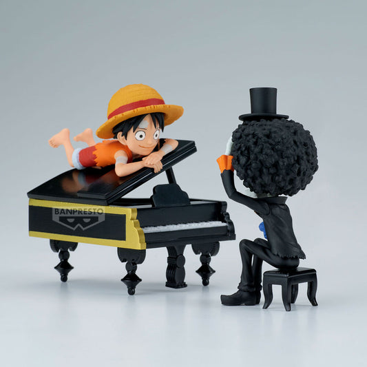 Figura Luffy & Brook Word Collectable Stories One Piece 8cm BANPRESTO