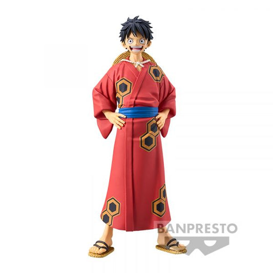 Figura Monkey D Luffy Wanokuni Yukata DXF The Grandline Series One Piece 16cm