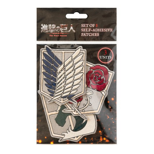 SET DE 3 PARCHES ATTACK ON TITAN GRUPO ERIK
