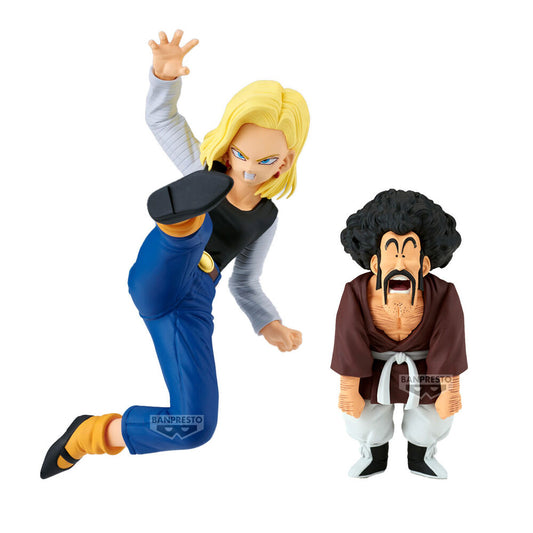 Set 2 figuras Android 18 & Mr. Satan Match Makers Dragon Ball Z 11-8cm