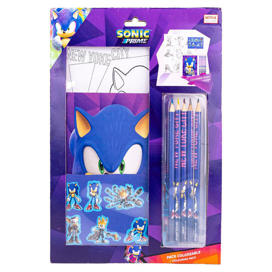 Set papeleria coloreable Sonic Prime CERDÁ