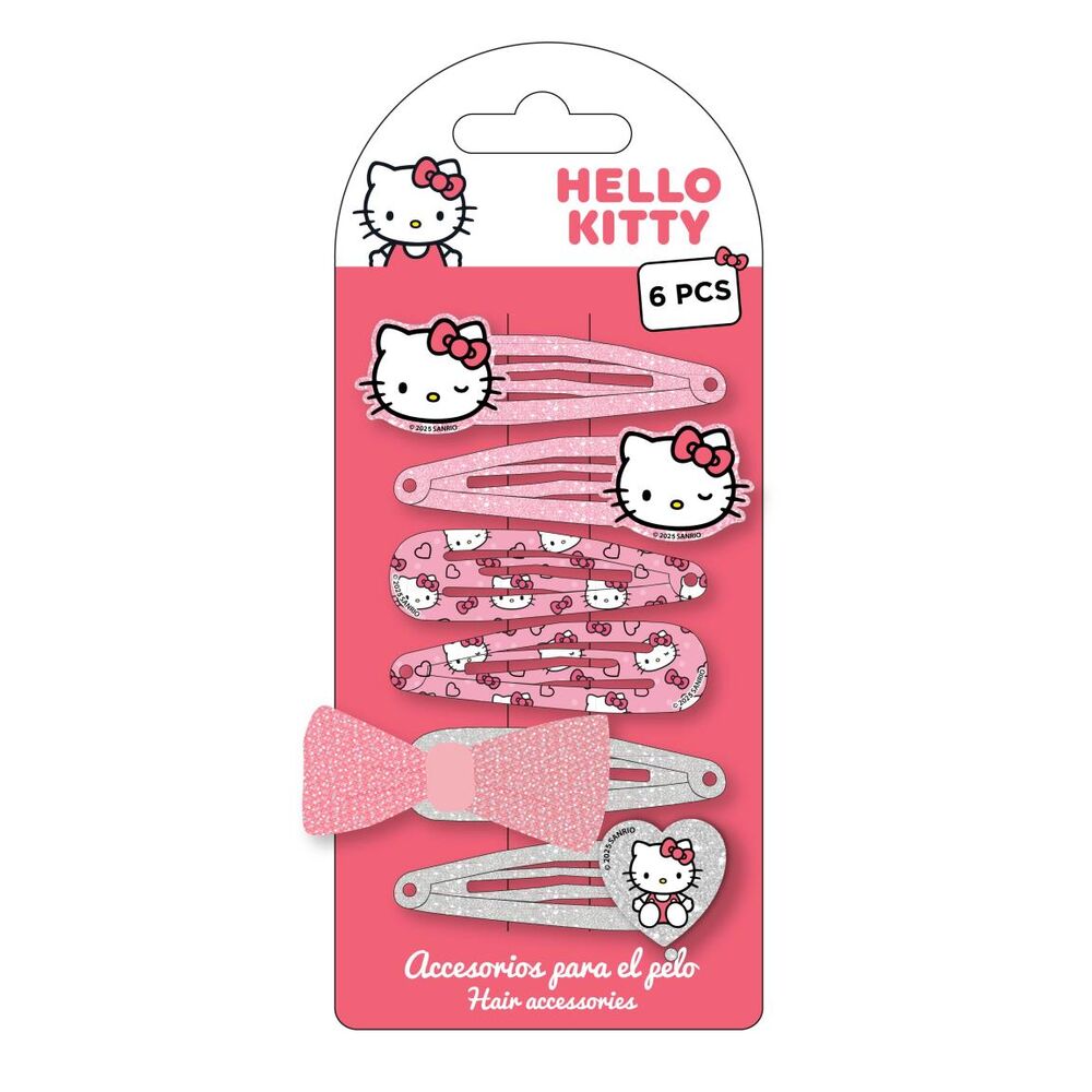 Blister 6 horquillas pelo Hello Kitty
