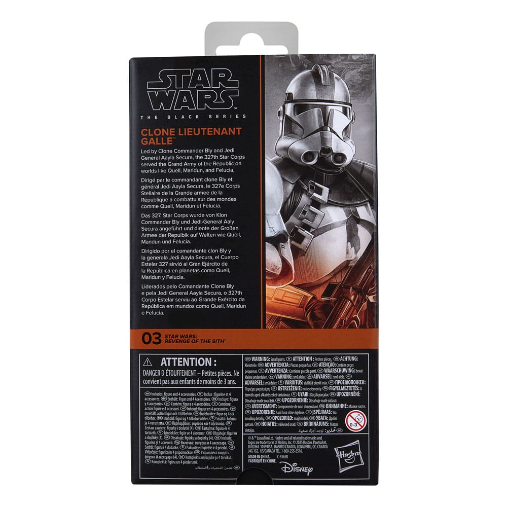 Figura Star Wars Episode III Black Series Figura Clone Lieutenant Galle 15 cm