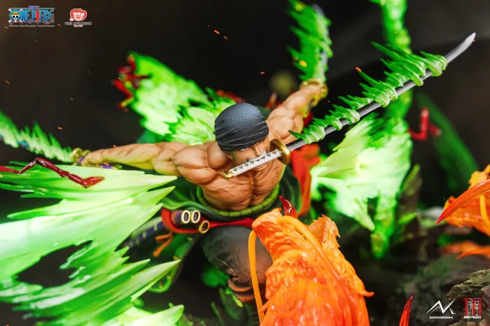 Estatua Jimei Palace One Piece Roronoa Zoro VS King (Licencia oficial)