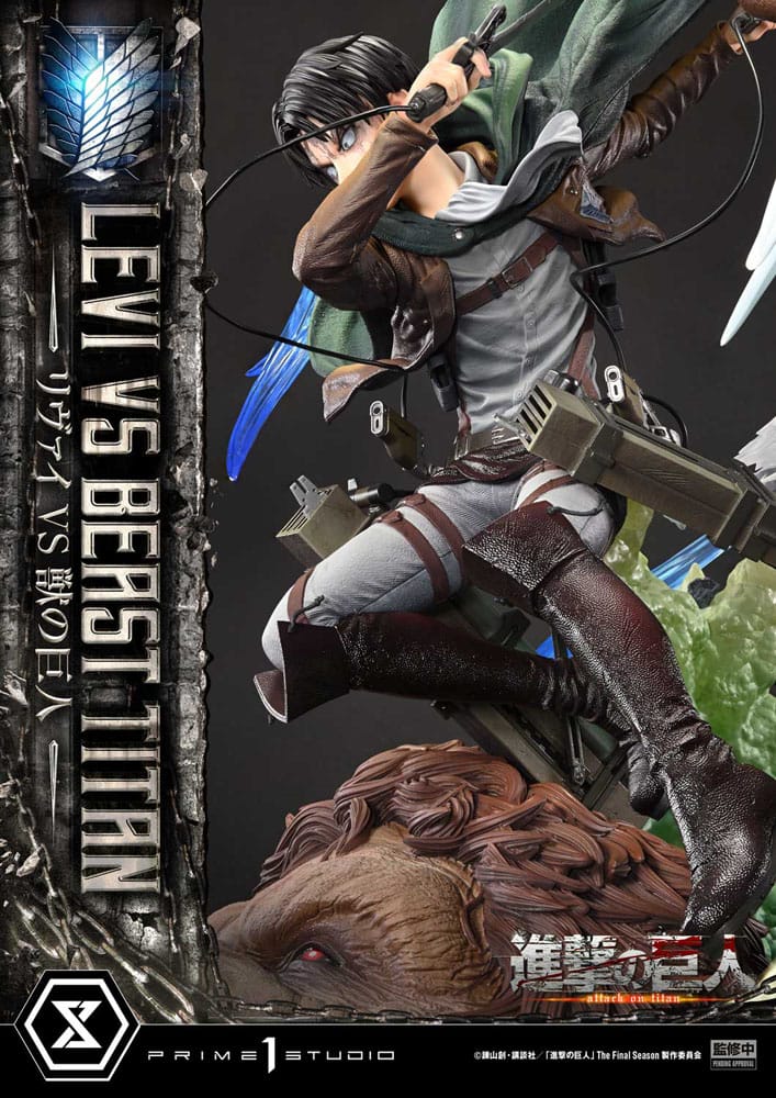 Attack on Titan Estatua Ultimate Premium Masterline Series 1/4 Levi Versus Beast Titan 73 cm   Prime 1 Studio