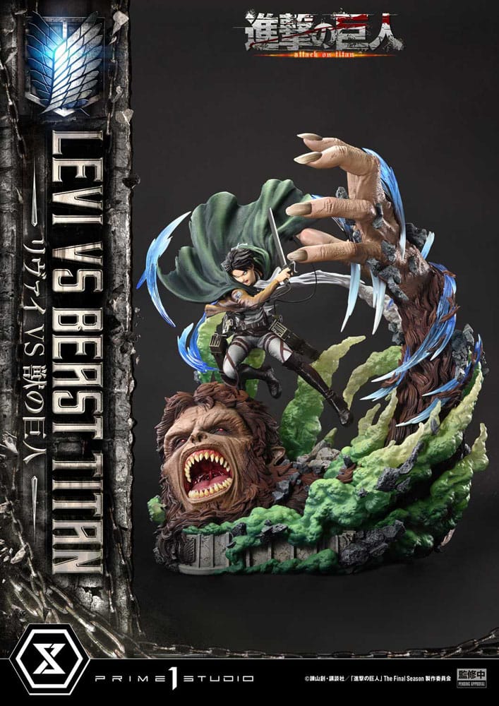 Attack on Titan Estatua Ultimate Premium Masterline Series 1/4 Levi Versus Beast Titan 73 cm   Prime 1 Studio