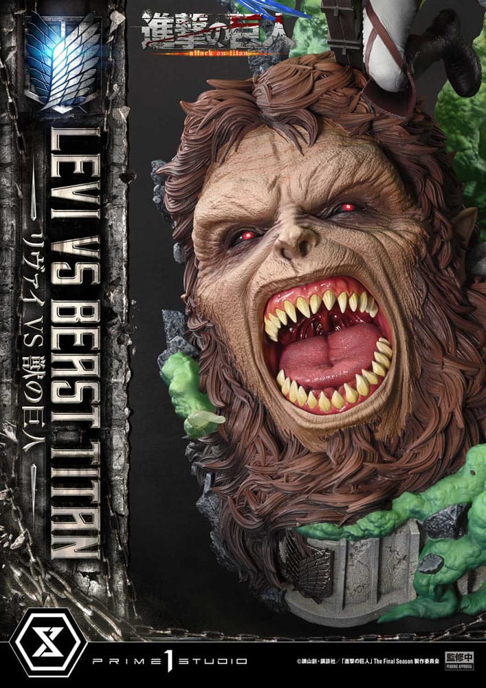 Attack on Titan Estatua Ultimate Premium Masterline Series 1/4 Levi Versus Beast Titan 73 cm   Prime 1 Studio