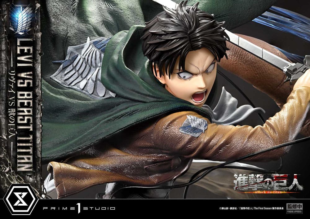 Attack on Titan Estatua Ultimate Premium Masterline Series 1/4 Levi Versus Beast Titan 73 cm   Prime 1 Studio