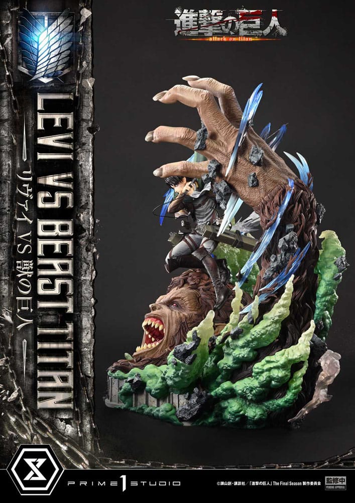Attack on Titan Estatua Ultimate Premium Masterline Series 1/4 Levi Versus Beast Titan 73 cm   Prime 1 Studio