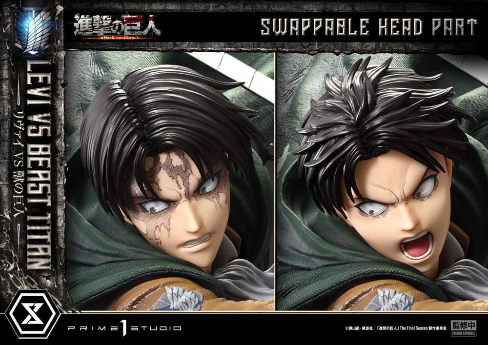 Attack on Titan Estatua Ultimate Premium Masterline Series 1/4 Levi Versus Beast Titan 73 cm   Prime 1 Studio