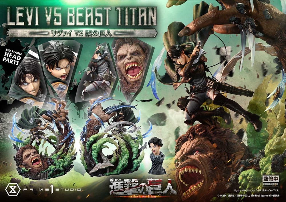 Attack on Titan Estatua Ultimate Premium Masterline Series 1/4 Levi Versus Beast Titan 73 cm   Prime 1 Studio
