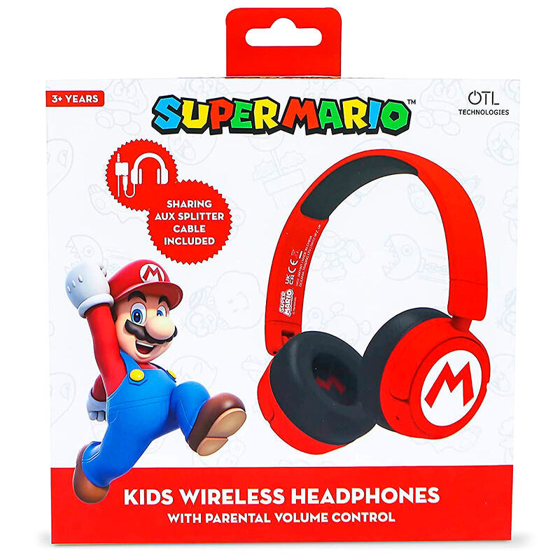 Auriculares inalambricos infantiles Logo Super Mario Bros   OTL TECHNOLOGIES