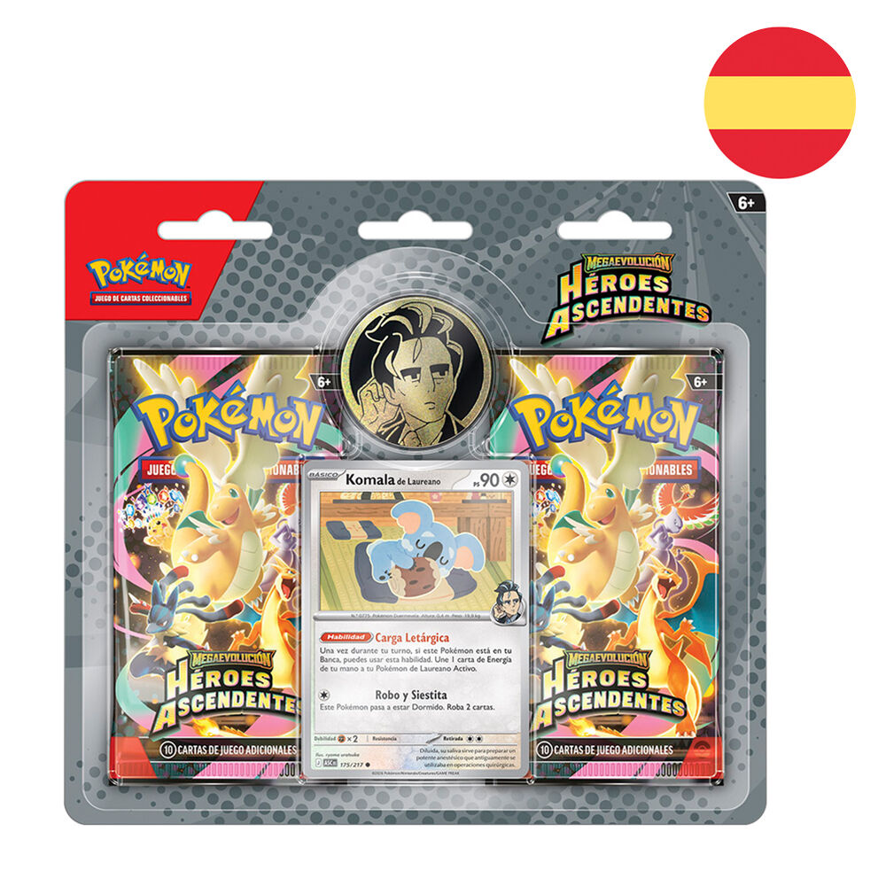 Blister 2 sobres Cartas Coleccionables Heroes Ascendentes Pokemon Español