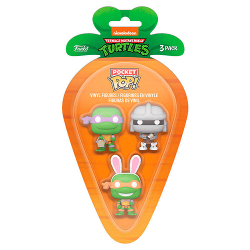 Blister 3 figuras Carrot Pocket POP Tortugas Ninja Donatello Shredder Michelangelo Pascua   FUNKO