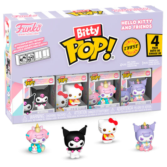 Blister 4 figuras Bitty POP Hello Kitty and Friends Kuromi  