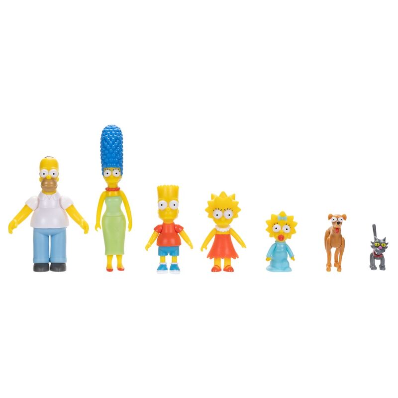 Blister 7 figuras Famila Los Simpsons 6cm   JAKKS PACIFIC