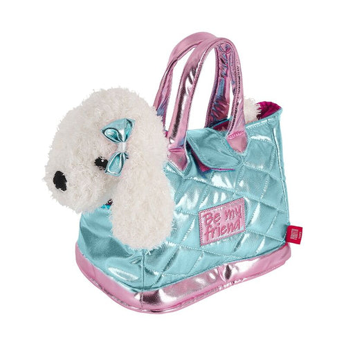 Bolso mano + peluche Azul perro Didi 28cm   PERLETTI