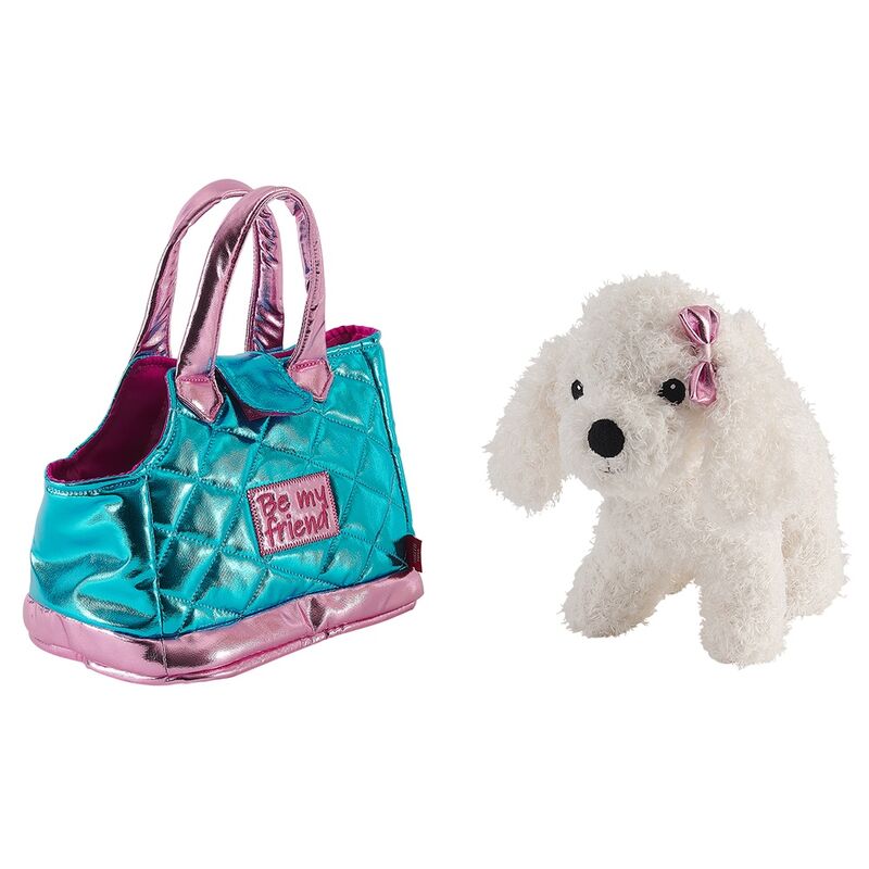 Bolso mano + peluche Azul perro Didi 28cm   PERLETTI