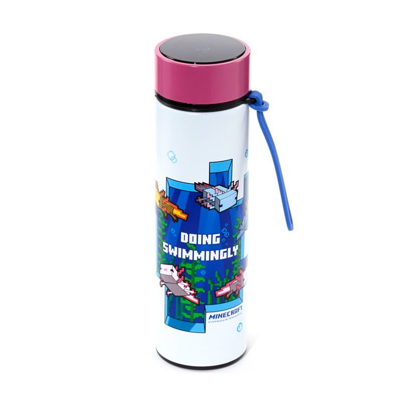 Botella acero inoxidable termo Ajolote Minecraft termometro 450ml   PUCKATOR