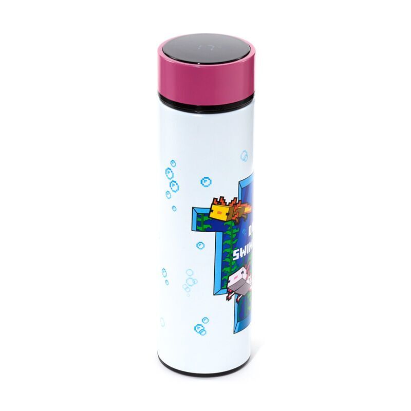 Botella acero inoxidable termo Ajolote Minecraft termometro 450ml   PUCKATOR