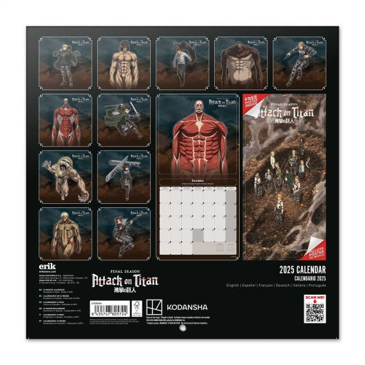 CALENDARIO 2025 30X30 ATTACK ON TITAN  