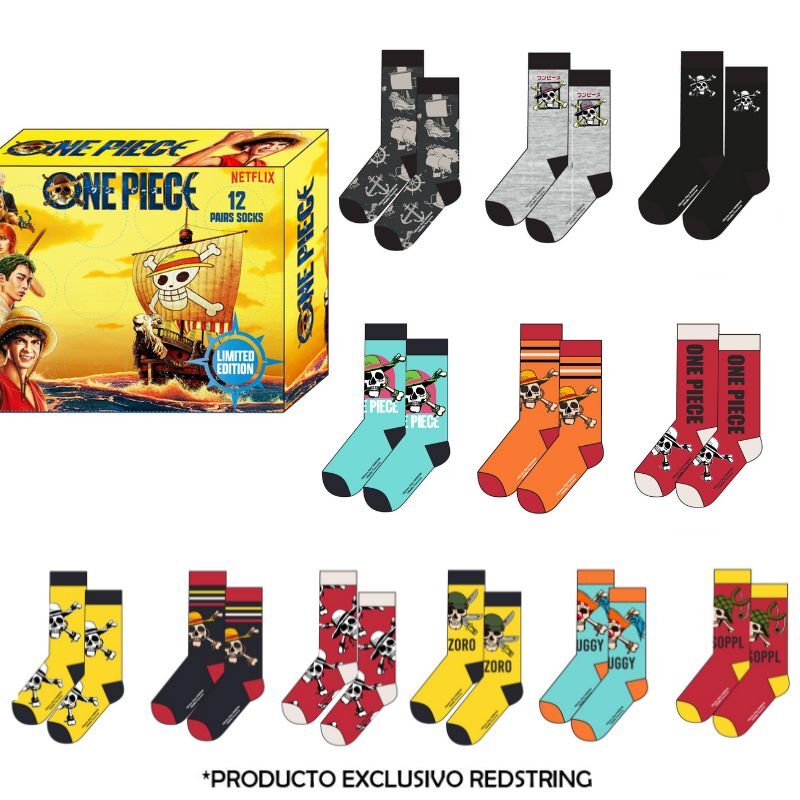 Caja regalo 12 pares calcetines One Piece talla 41/46  