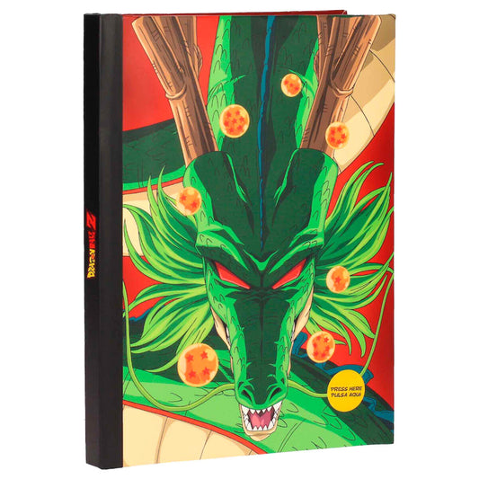 Cuaderno A5 Shenron Dragon Ball luces  