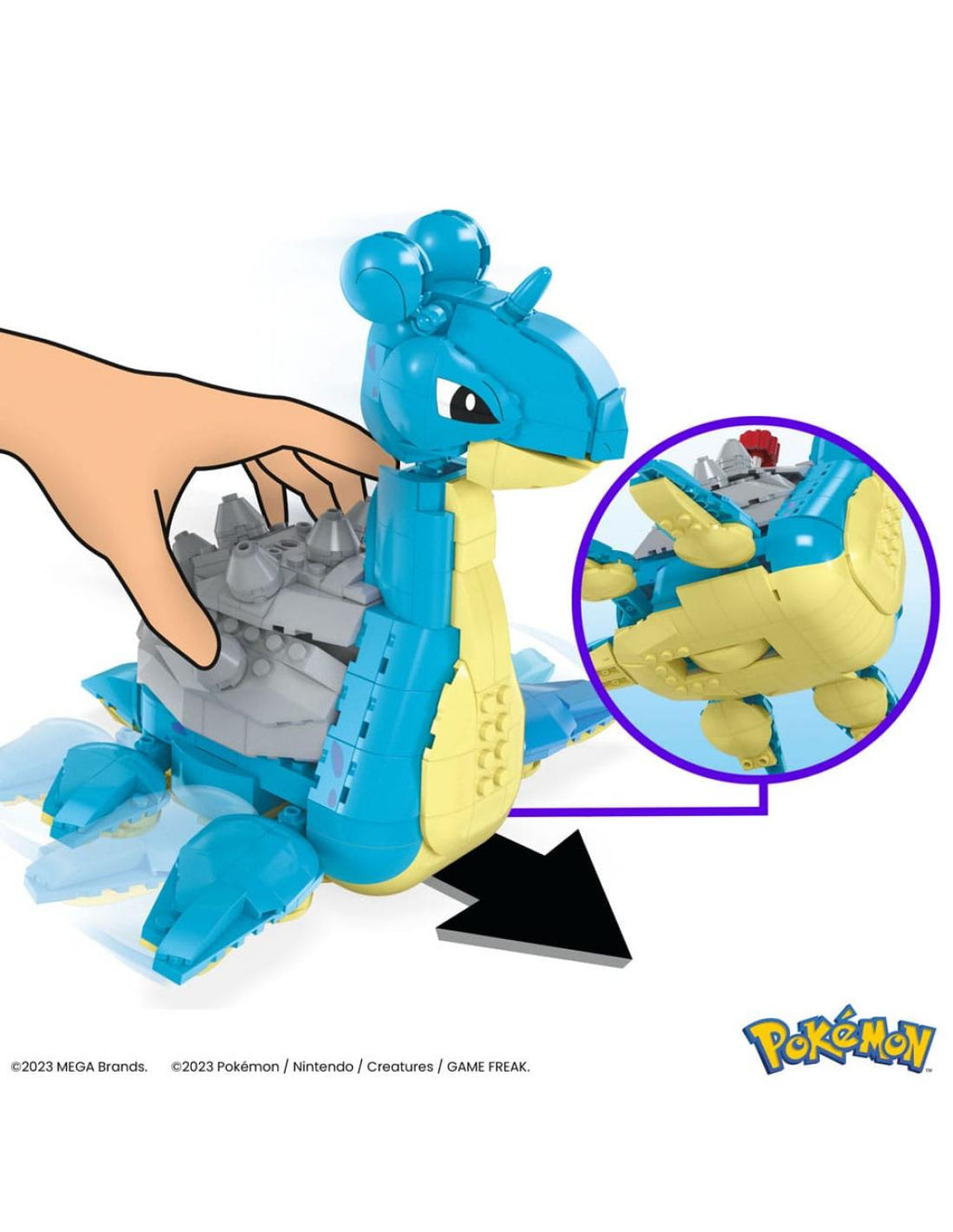 FIGURA MATTEL MEGA CONSTRUX POKEMON LAPRAS 527 PIEZAS