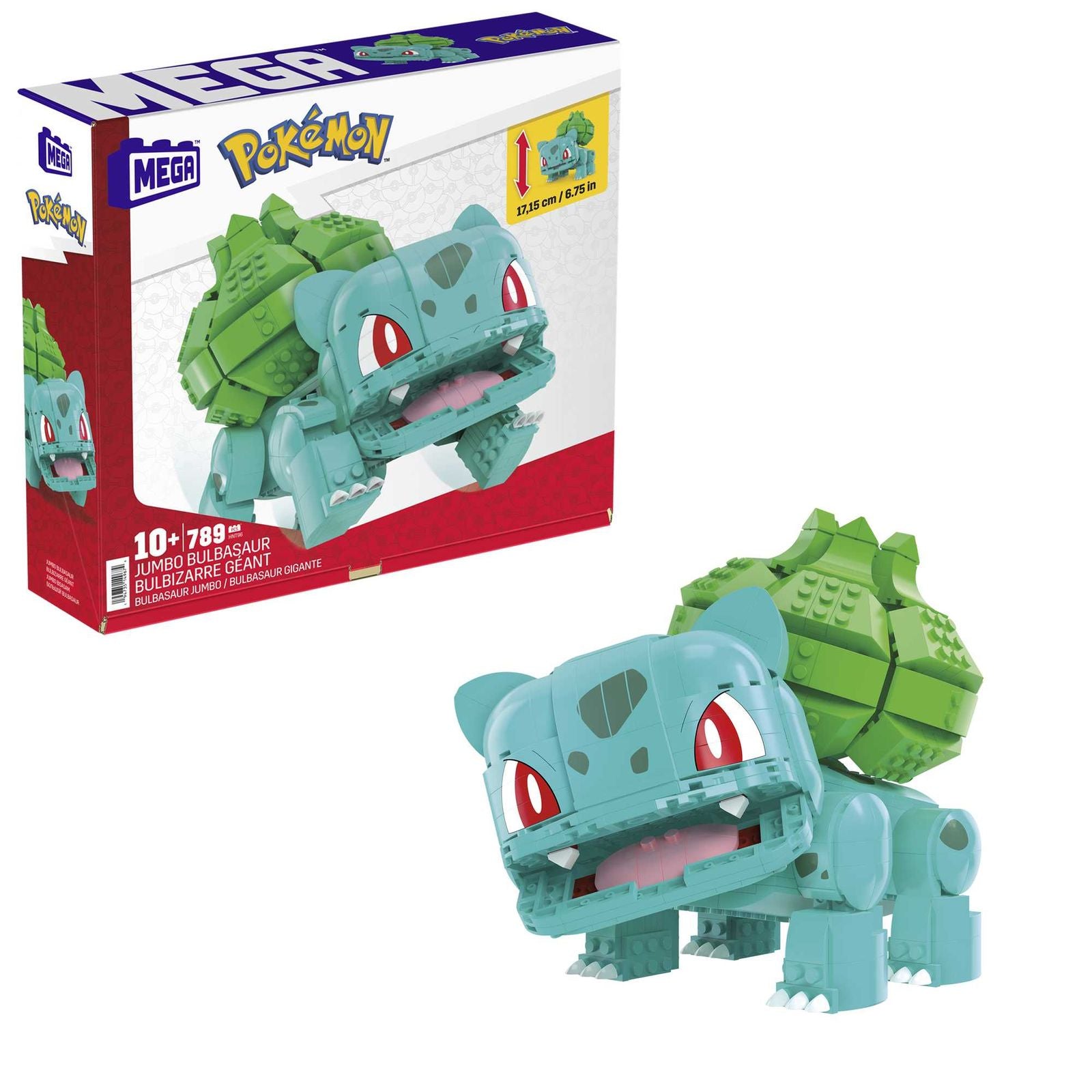 FIGURA MATTEL MEGA CONSTRUX POKEMON JUMBO BULBASUR MEGA CONSTRUX 789 PCS