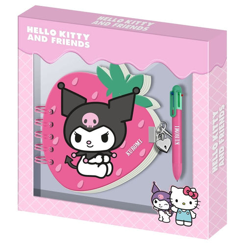 Diario + Boligrafo Fresa Kuromi Hello Kitty   KARACTERMANIA