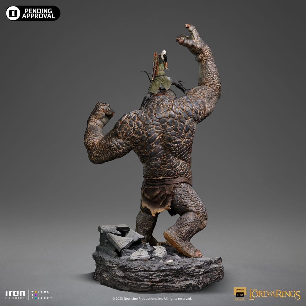 El Señor de los Anillos Estatua 1/10 Deluxe Art Scale Cave Troll and Legolas   Iron Studios
