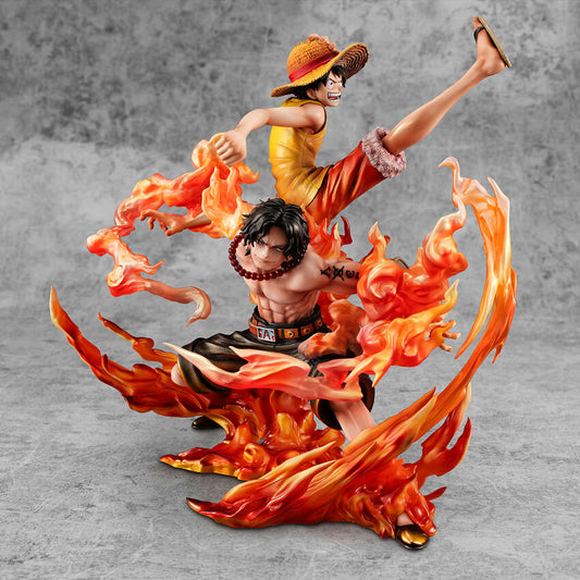 Figura Monkey D Luffy y Portgas D Ace P.O.P.-Bond Between Brothers- One Piece 25cm  