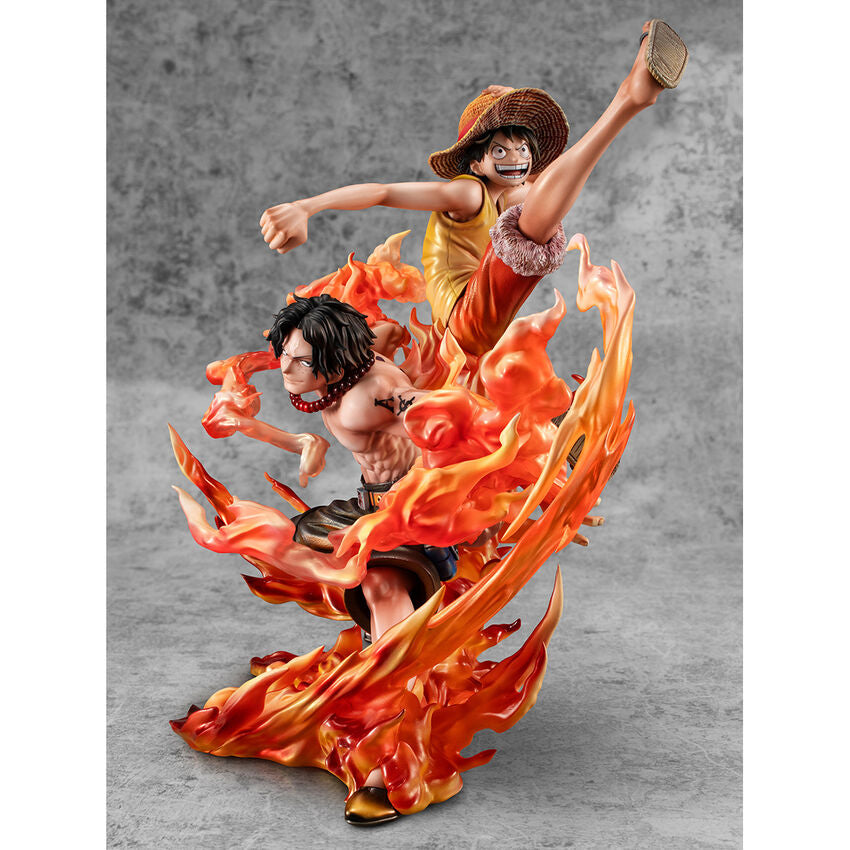 Figura Monkey D Luffy y Portgas D Ace P.O.P.-Bond Between Brothers- One Piece 25cm   Megahouse