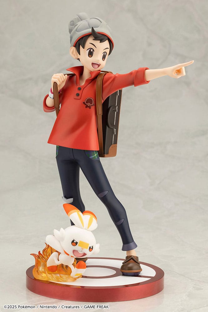 Figura Pokémon Estatua ARTFXJ PVC 1/8 Victor & Scorbunny 21 cm   Kotobukiya