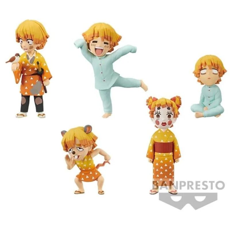 Figura Zenitsu Agatsuma World Collectable Demon Slayer Kimetsu No Yaiba 7cm   BANPRESTO