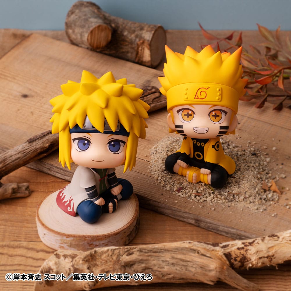 Figuras Naruto Shippuden Estatua Look Up Naruto Uzumaki Six Paths Sage Mode & Minato Namikaze 11 cm (with gift)   Megahouse