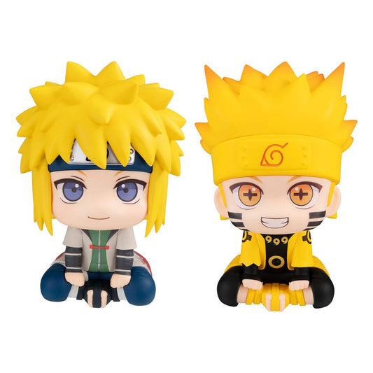 Figuras Naruto Shippuden Estatua Look Up Naruto Uzumaki Six Paths Sage Mode & Minato Namikaze 11 cm (with gift)  