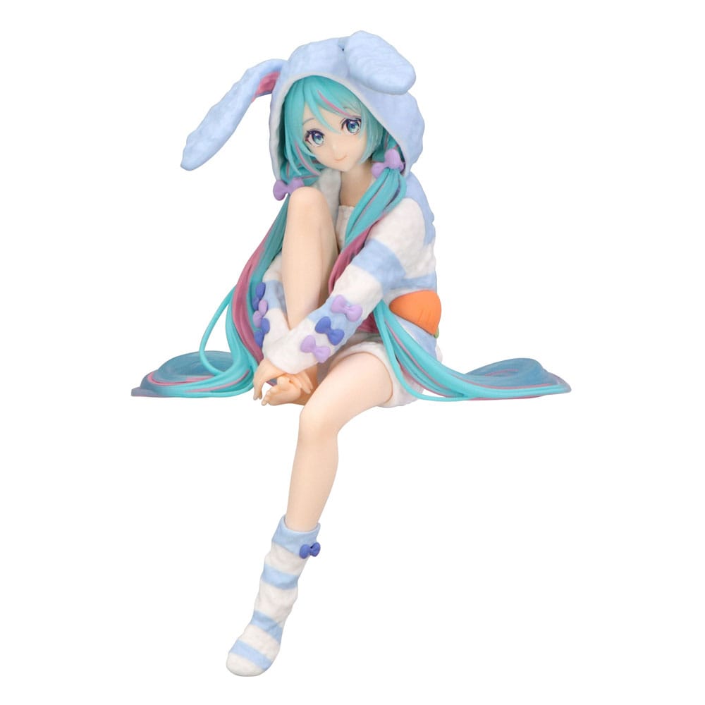 Hatsune Miku Estatua PVC Noodle Stopper Hatsune Miku Rabbit Ear Hood Pajama Blue Color Ver. 14 cm  