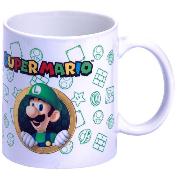 Hucha + taza Luigi Super Mario Bros Nintendo  