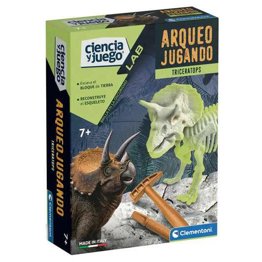 Juego Arqueojugando Triceratops fosforescente  