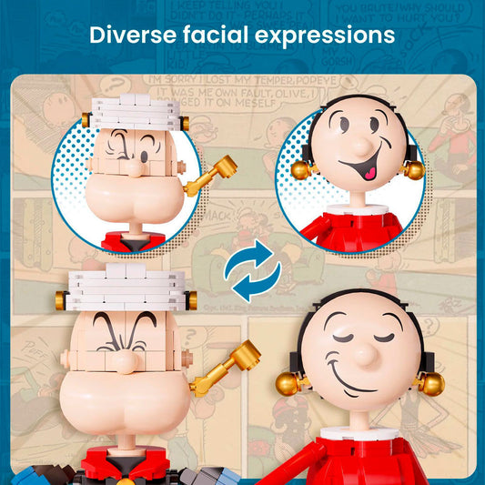 Kit Construccion Popeye & Olivia Popeye 1500pzs  