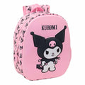 Mochila 3D Kuromi Hello Kitty 33cm   SAFTA