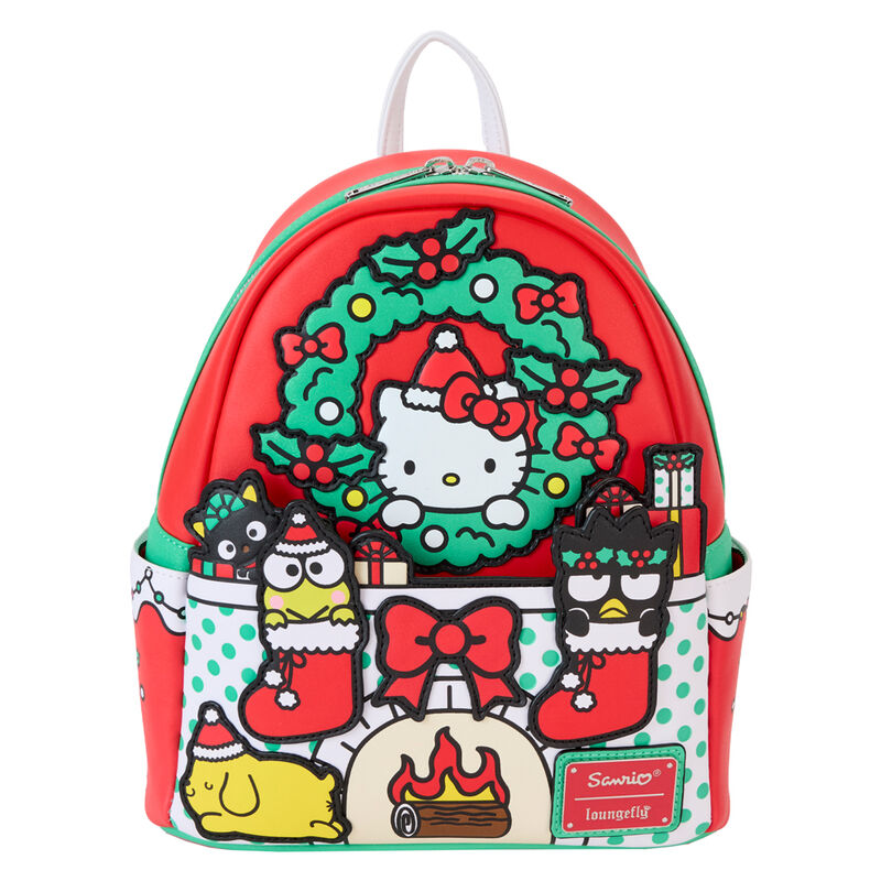 Mochila Christmas Hello Kitty Sanrio Loungefly 26cm   LOUNGEFLY
