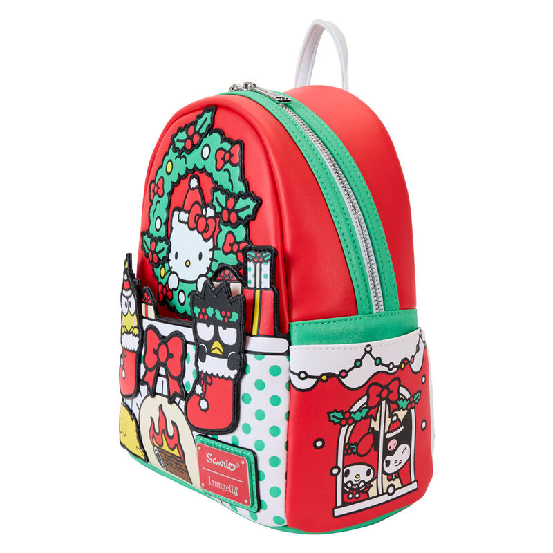 Mochila Christmas Hello Kitty Sanrio Loungefly 26cm   LOUNGEFLY