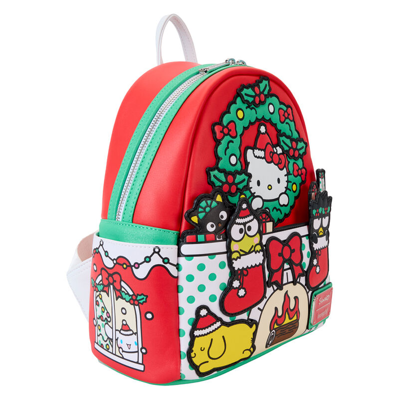 Mochila Christmas Hello Kitty Sanrio Loungefly 26cm   LOUNGEFLY